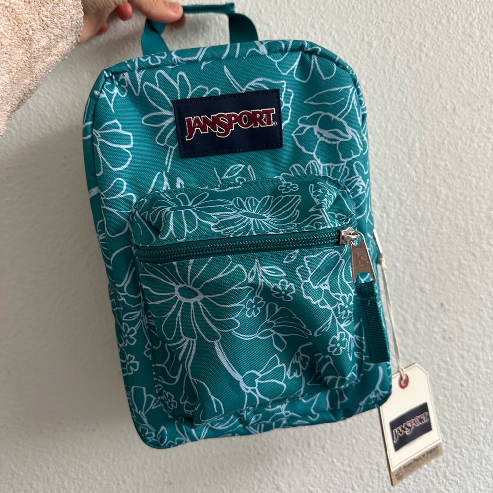 JanSport Teal Floral lunch bag